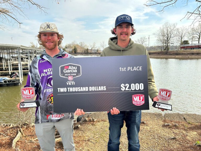 University of North Alabama Wins by 2 Ounces at MLF Abu Garcia College Fishing Tournament on Kentucky-Barkley Lakes